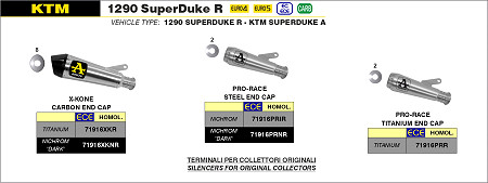  Arrow Pro-Race Edelstahl
 KTM 1290 SuperDuke R, Bj. 2020-2023 