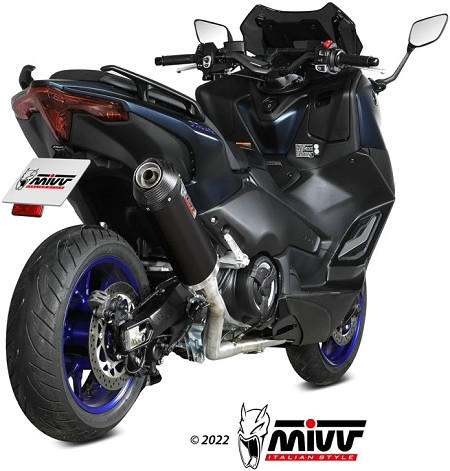  Mivv Full System 2x1 Oval Schwarz mit Carbon-Endkappe
 Yamaha T-MAX 560, Bj. 2022-2024 