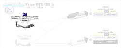  Arrow Verbindungsrohr mit Kat Vespa GTS 125 17-18 Nr. 53075KZ 
