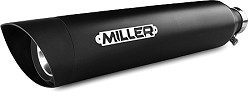  Miller Hunter schwarz-matt, Endkappe SlashCut schwarz-matt Nr. HD-FLSTSB-X6.09 