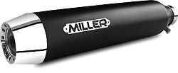  Miller Hunter II schwarz-matt, Endkappe Tapered hochglanz-poliert Nr. HD-FLSTN-II-X5.10 