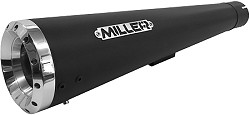  Miller Avenger X II schwarz-matt, Endkappe Standard hochglanz-poliert 