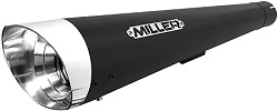  Miller Avenger X II schwarz-matt, Endkappe SlashCut hochglanz-poliert 